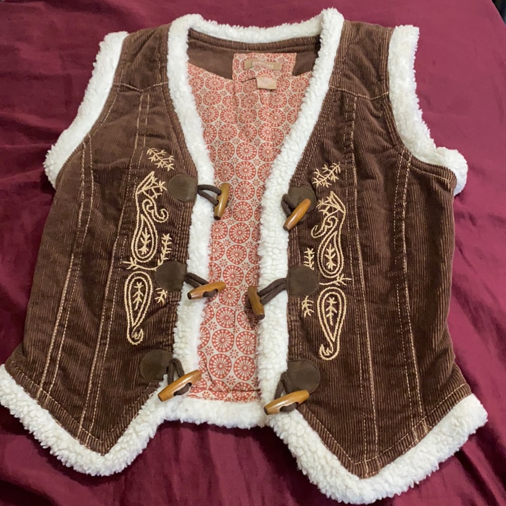 Brown vest with belt